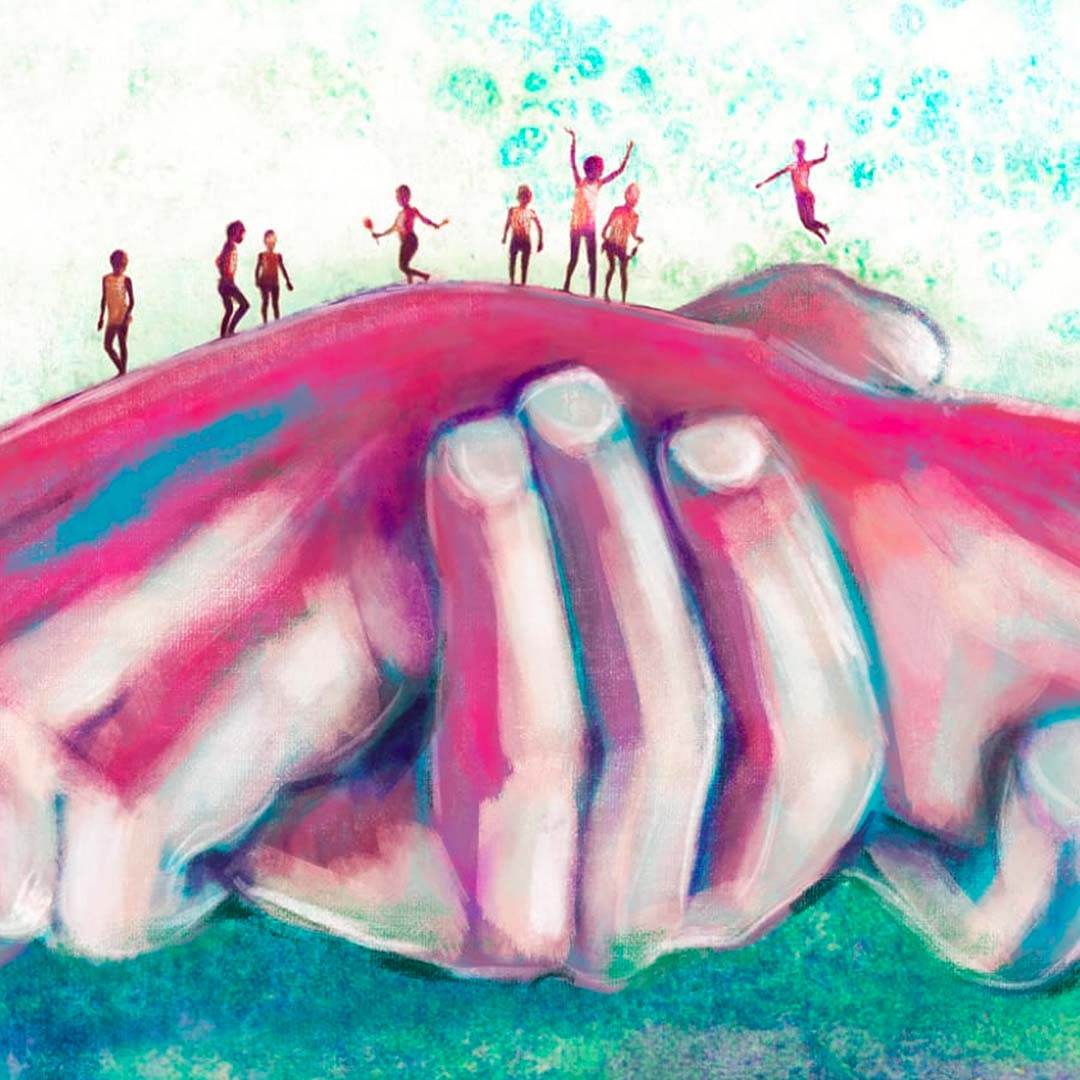 disegno di due mani che si stringono